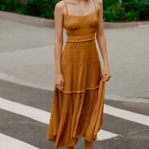 Elegant Brown Midi Dress